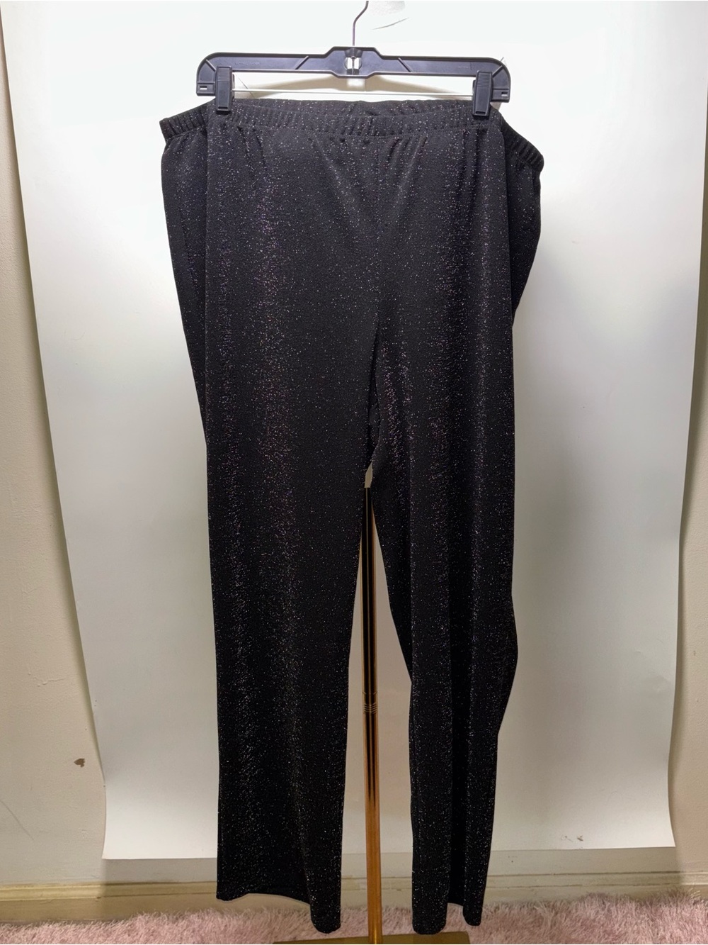 Serengeti Black Sparkle Pull-On Pants Size 2X